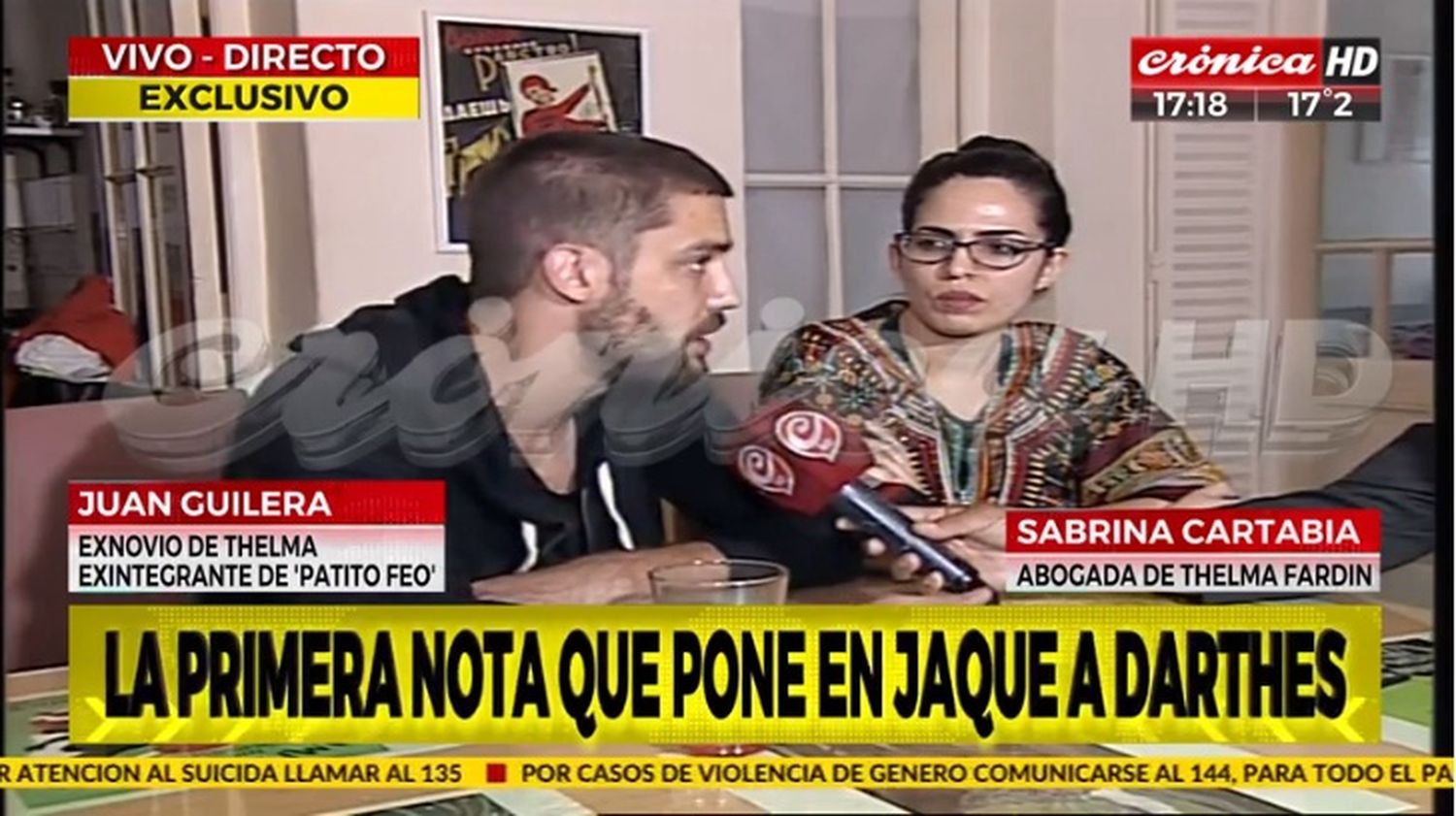 La tremenda pregunta de Juan Darthés a un ex novio de Thelma