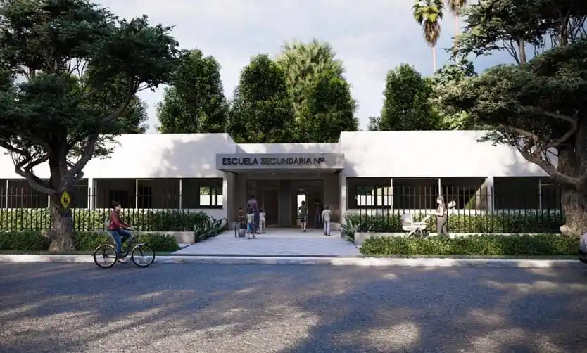 Render: Así proyectan los nuevos edificios escolares para el distrito. 