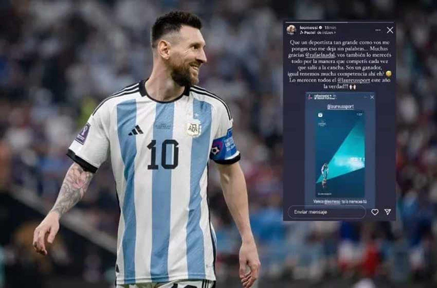 Messi respondió a los elogios de Rafael Nadal: «Me deja sin palabras»