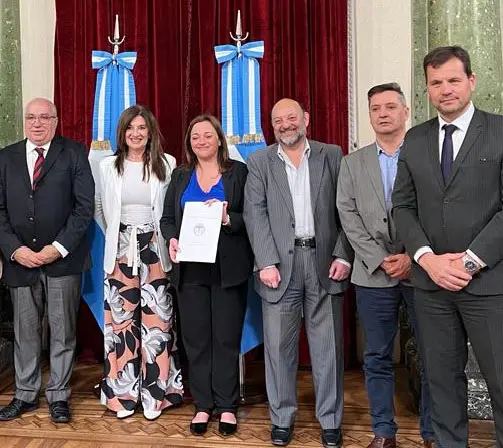 Pagani en una reunión en la Cámara de Diputados
