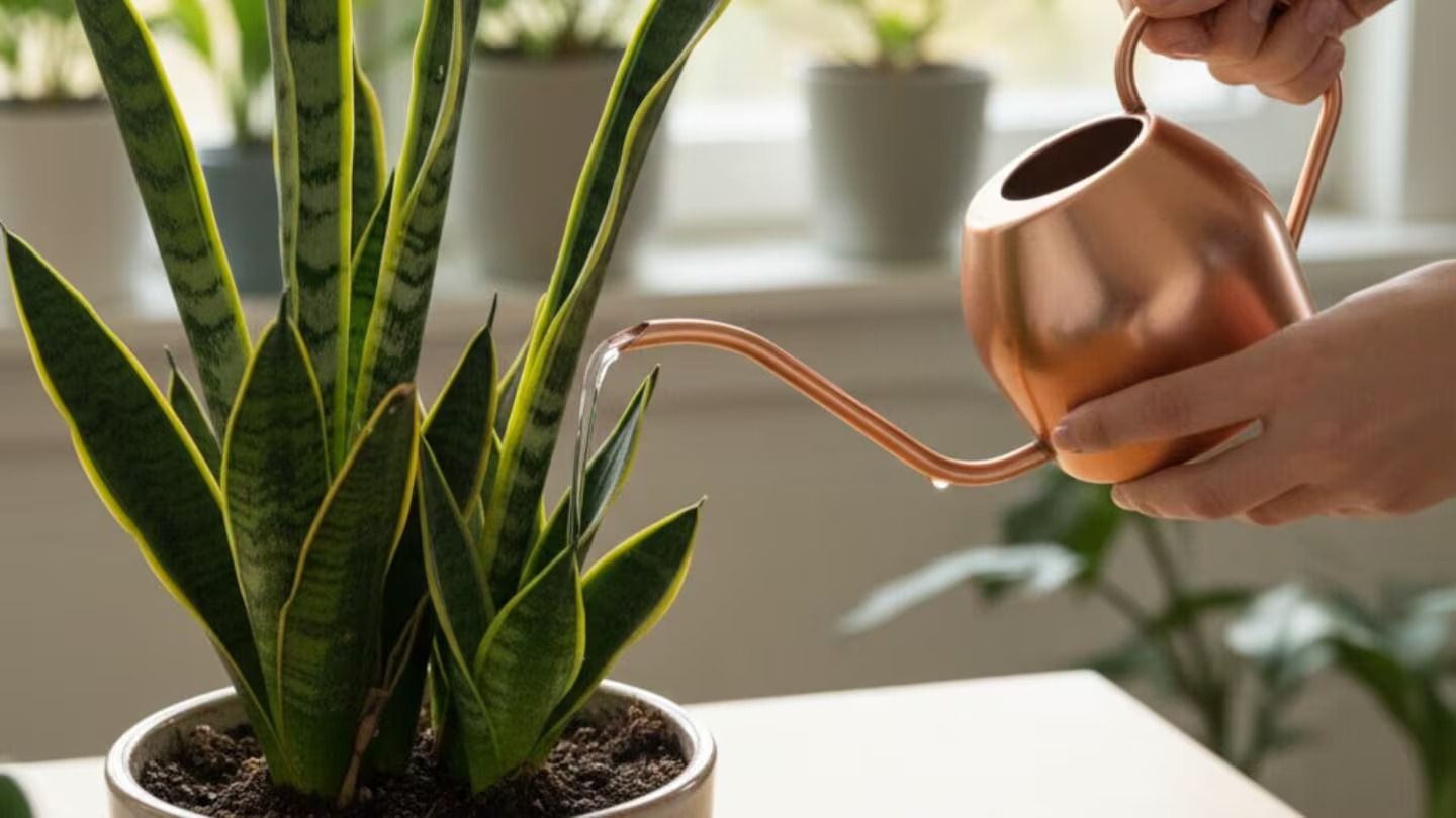 Eñ tricp de aplicar una mezcla de agua y gaseosa a las lenguas de suegra se volvió viral en las redes. (Foto: IA Gemini)