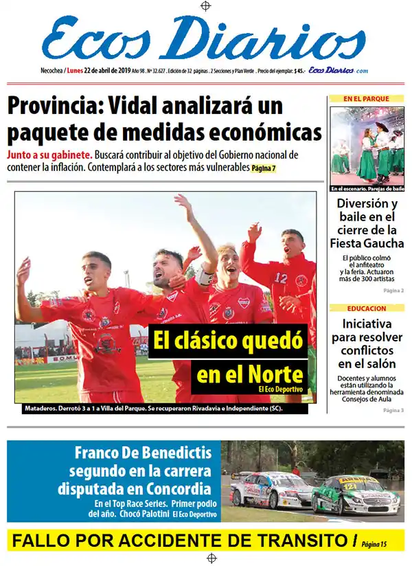 Tapa del 22 de abril de 2019