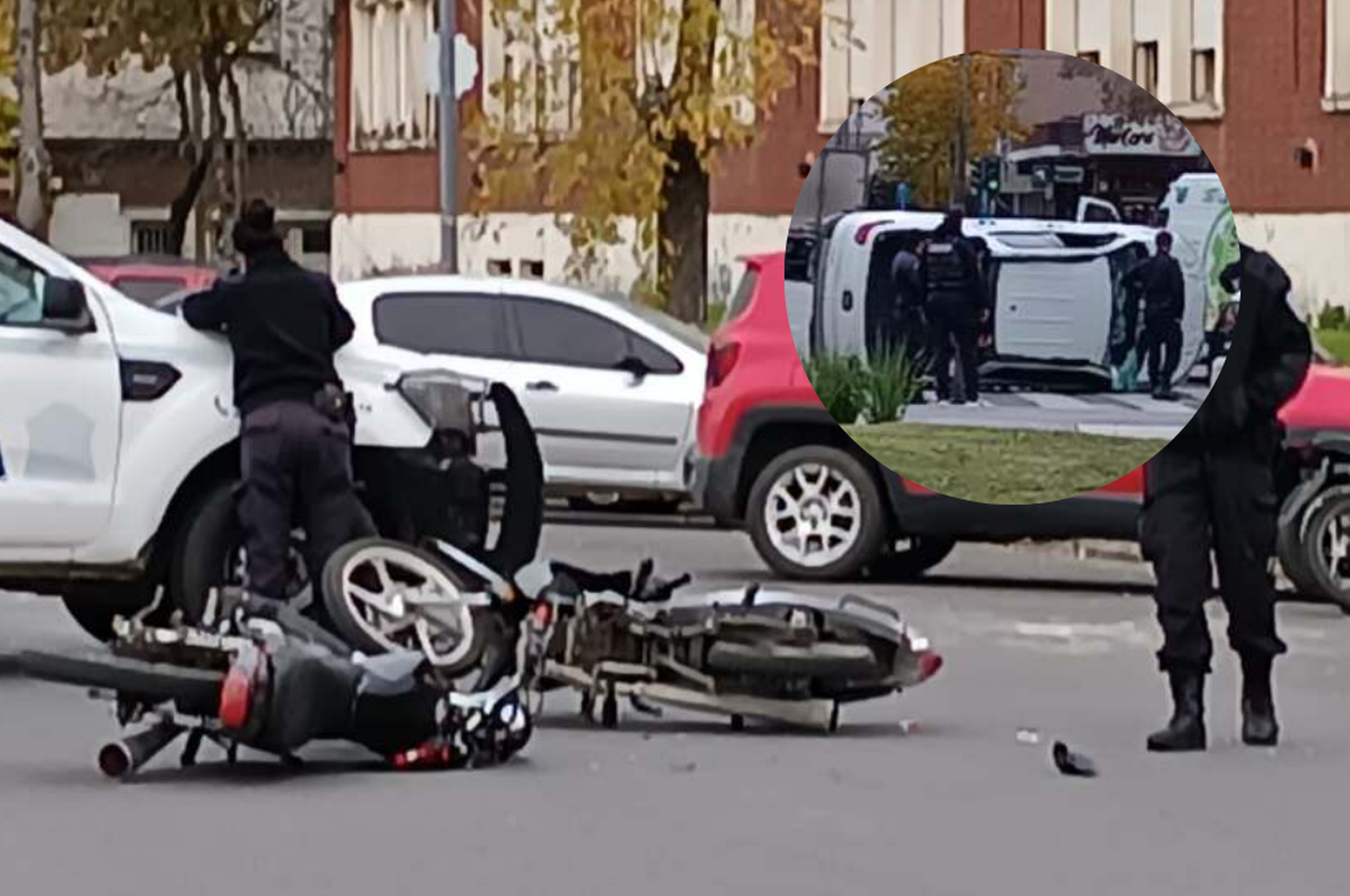 Dos motos colisionaron en la explanada del Normal-Nacional.