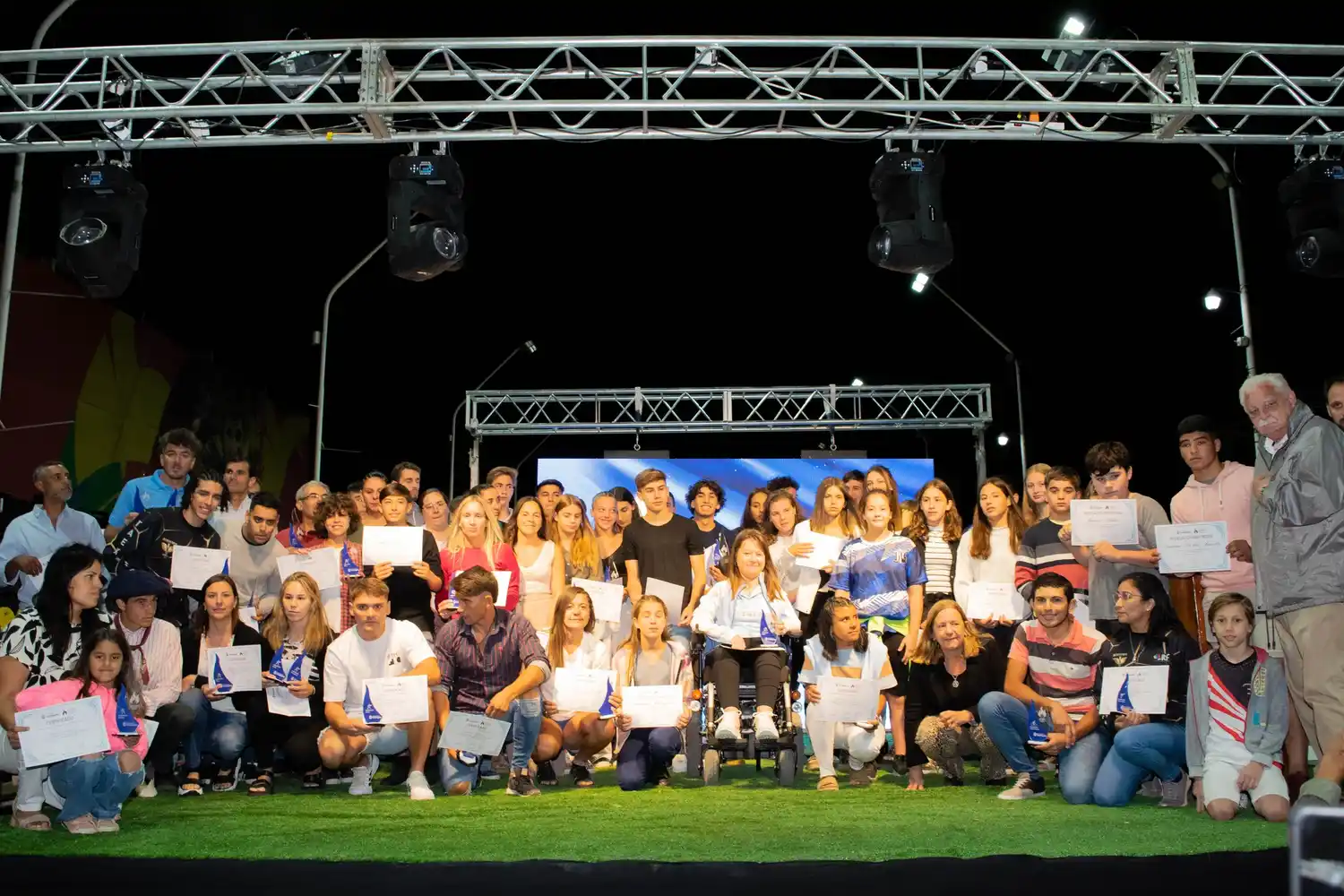Los ganadores de las distintas ternas esperando el veredicto final. La deportista del Año fue Stefanía Ferrando