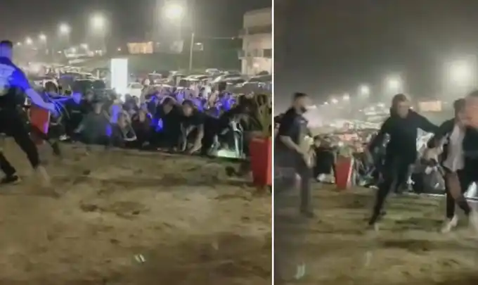 Descontrol en Pinamar: El video de una peligrosa "avalancha" de jóvenes para colarse en un boliche 