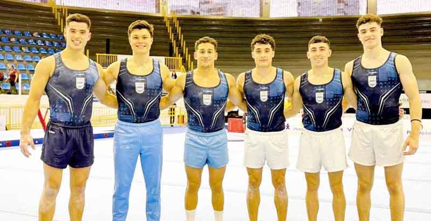 Santiago Mayol con la selección Argentina de gimnasia artística en Brasil