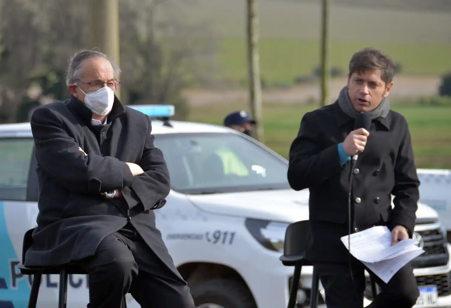 El intendente Miguel Lunghi y el gobernador Axel Kicillof encabezaron el acto en la Escuela Granja.