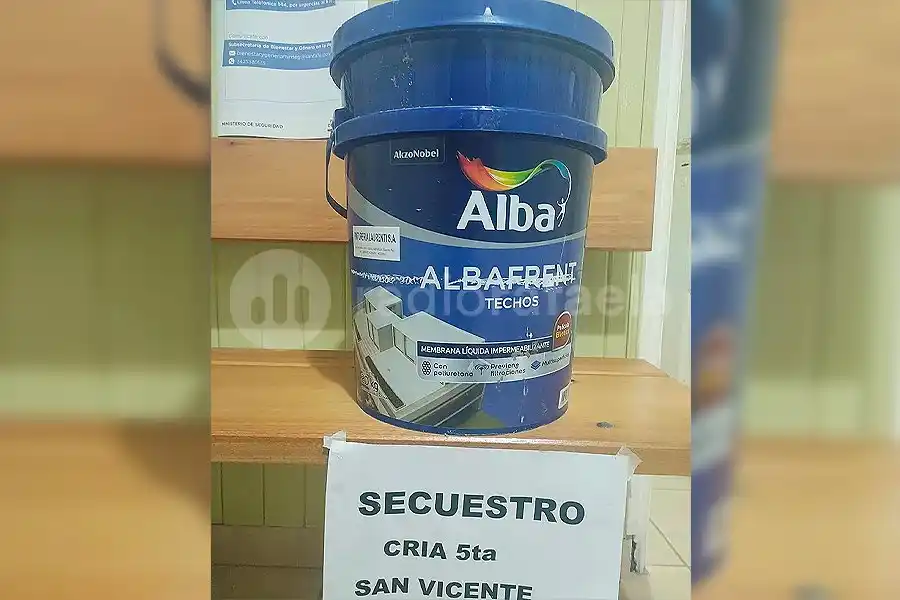San Vicente: compraron unos baldes de pintura sin saber que eran robados y los devolvieron
