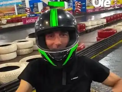 Scaloni ganó las dos carreras que disputó en el kartódromo de Rosario.Foto:TyC Sports