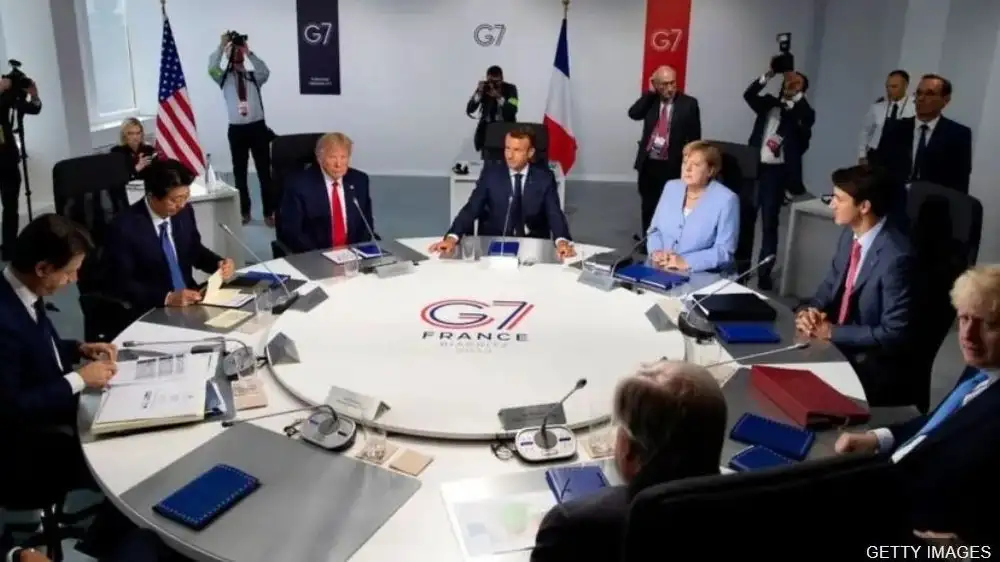 El grupo del G7 está conformado por los países de EE.UU., Alemania, Japón, Reino Unido, Italia. Canadá y Francia