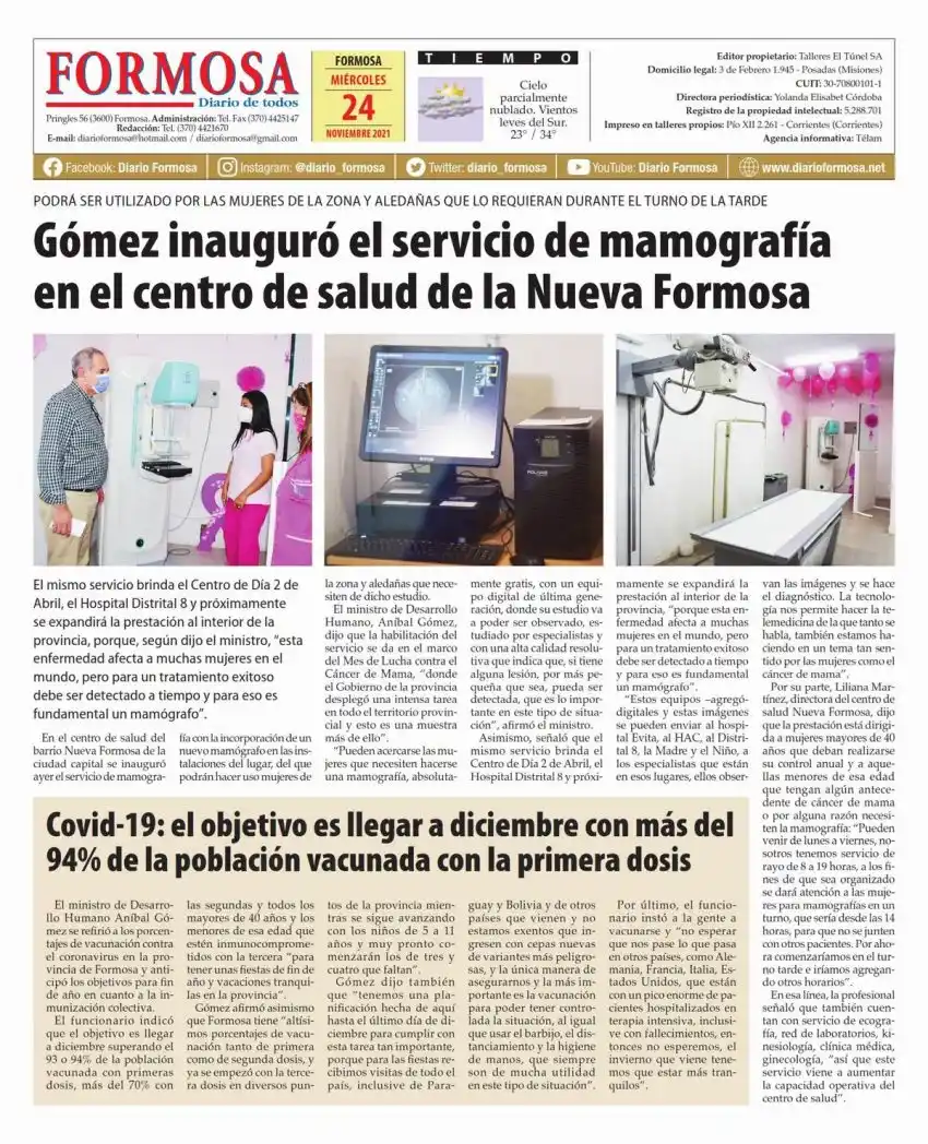 Tapa y Contratapa 24 de noviembre de 2021