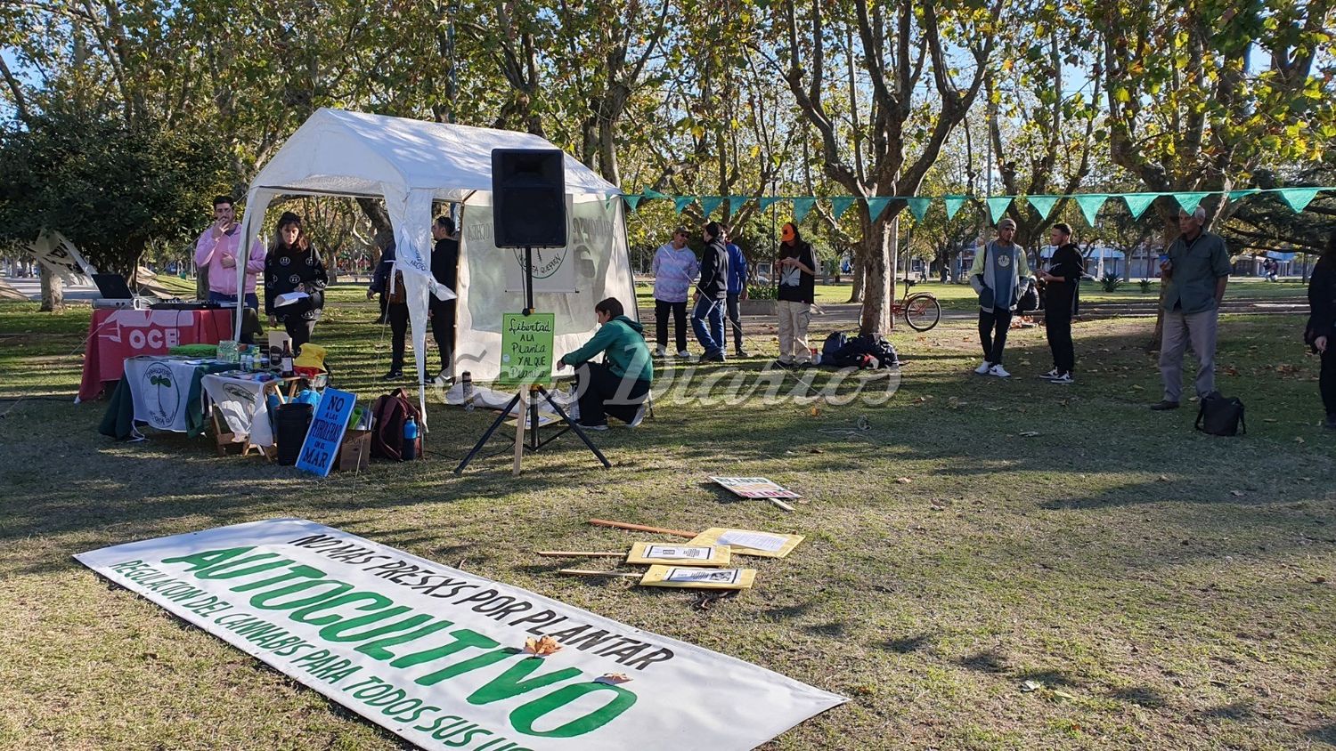 Marcha mundial por la marihuana. Se llevó a cabo, también, en nuestra ciudad en la plaza Dardo Rocha
