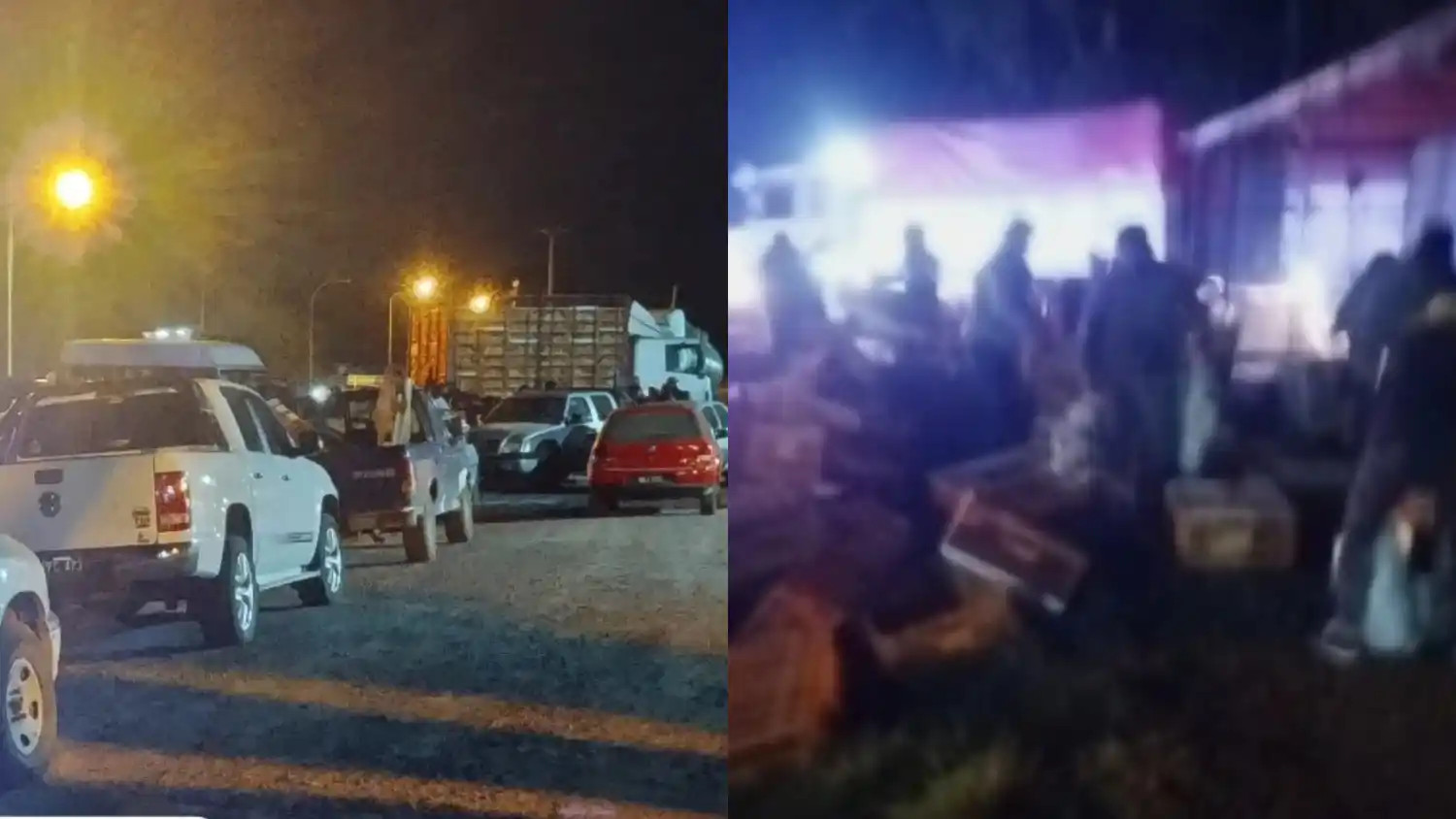 Volcó un camión en Chacabuco y los vecinos saquearon los pollos vivos frente a la policía: "Se llevaban hasta al chofer"