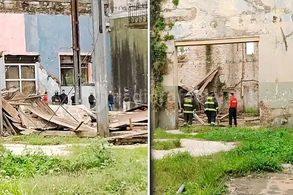 Se derrumbó el techo y varias paredes de los Ex Almacenes Ripamonti: tuvieron que acudir los Bomberos