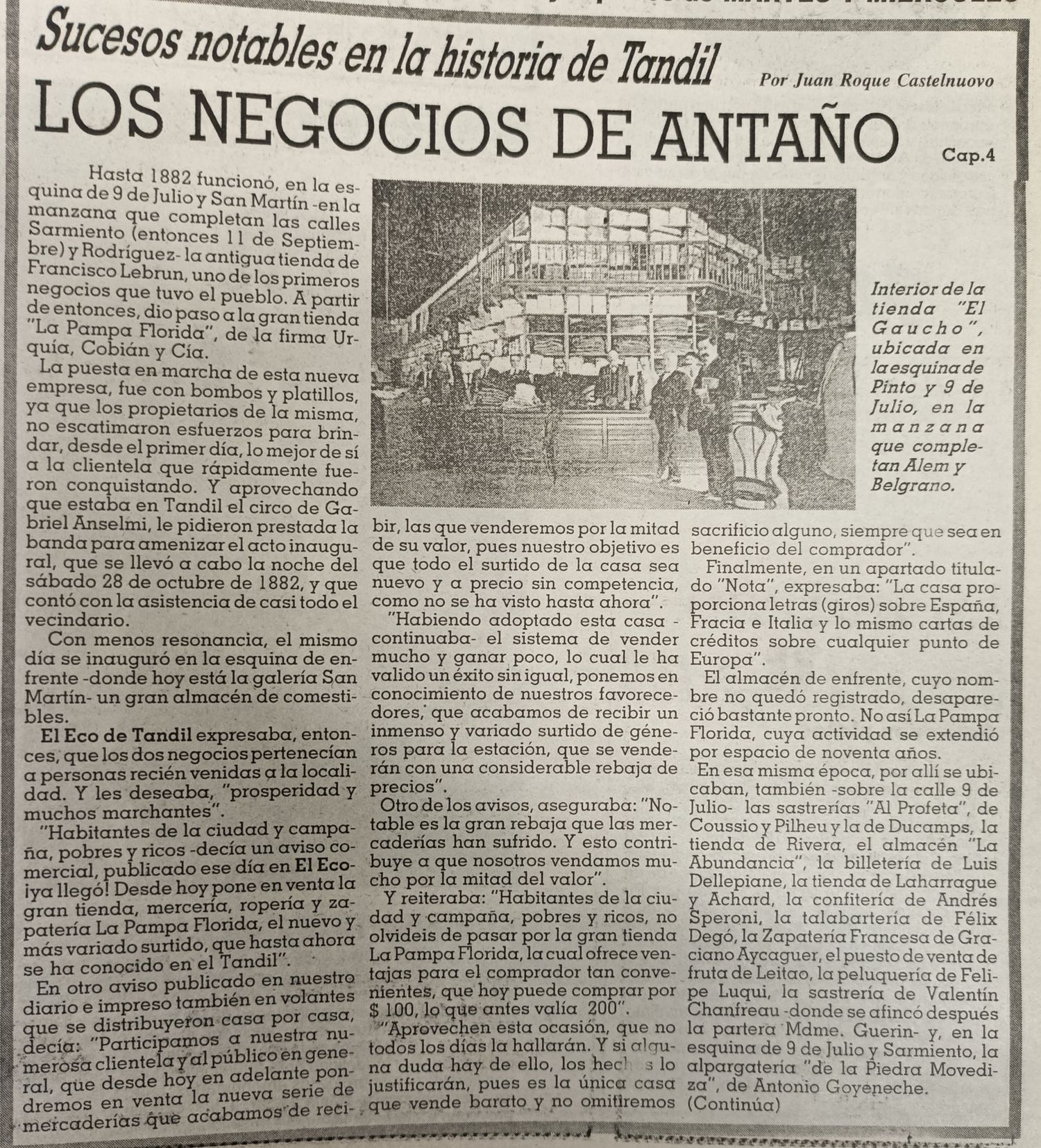 Los negocios de antaño - Cap. 4