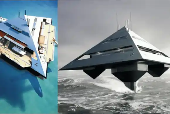 Así será el superyate que puede salir del agua y navegar sin problemas