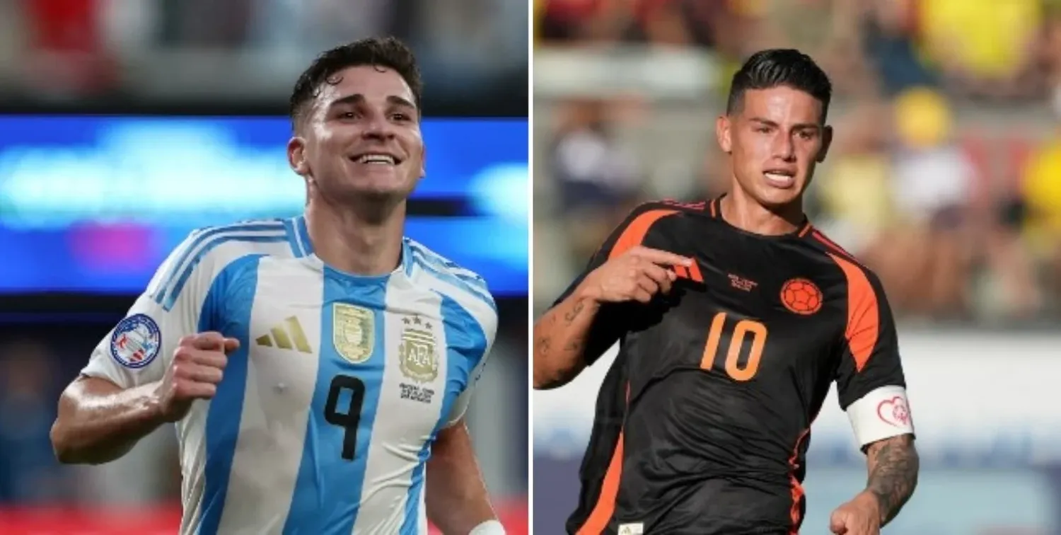 Julián Álvarez y James Rodríguez, dos de las principales figuras de la final. Crédito: Reuters