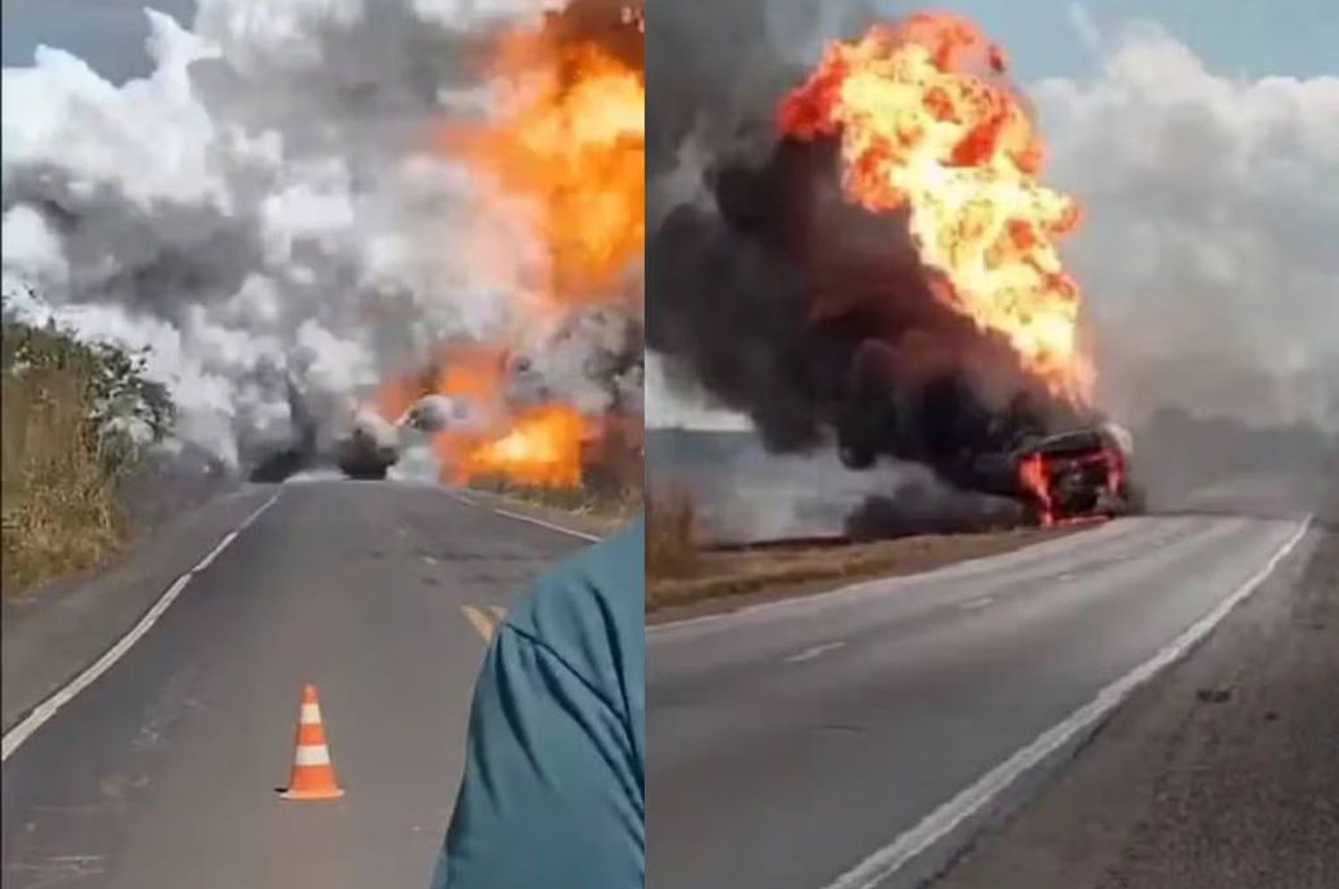 Explosión de camión con combustible