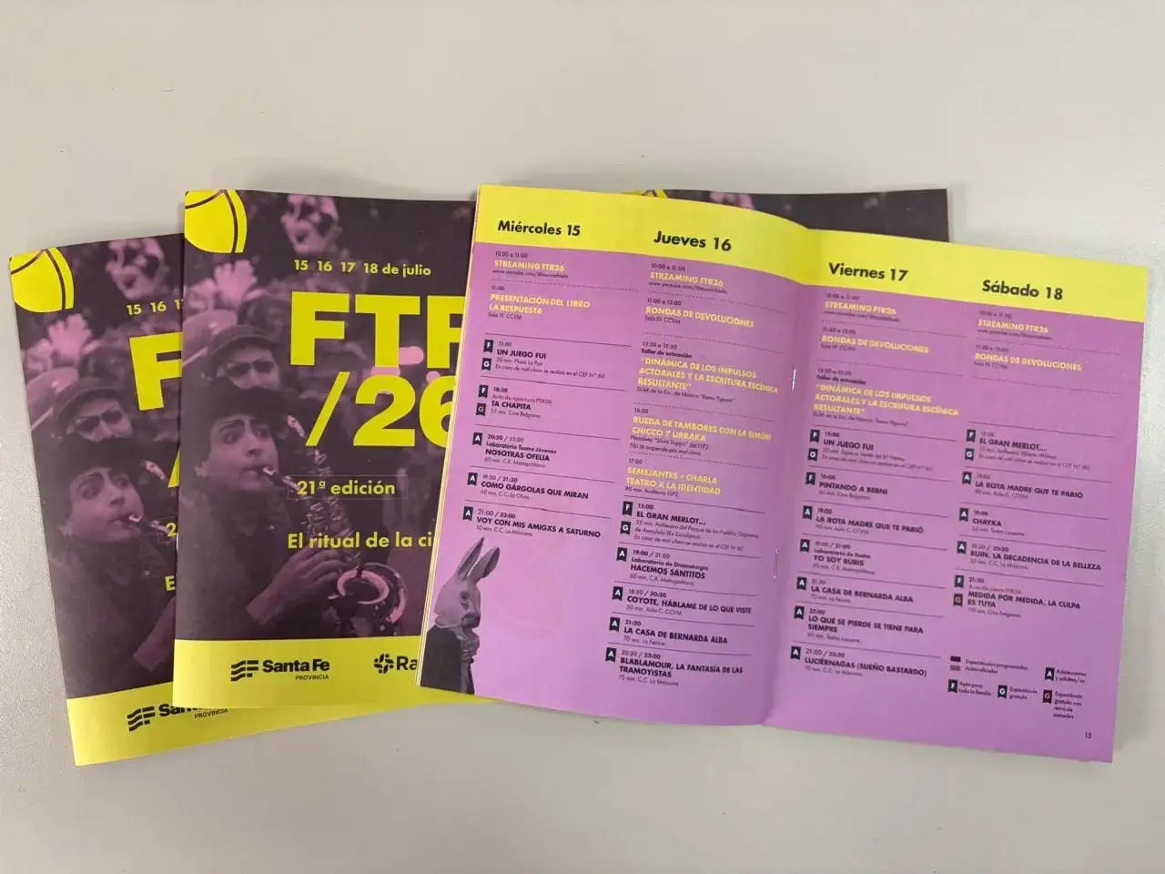 Ya están disponibles los programas impresos del Festival de Teatro de Rafaela 2026
