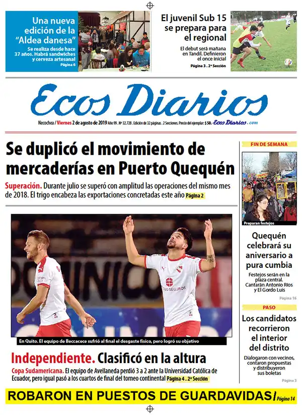 Tapa del 2 de agosto de 2019