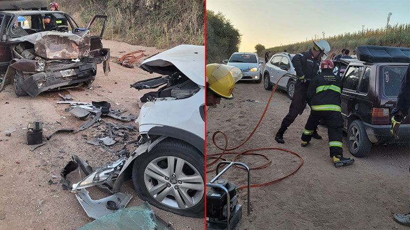 Grave accidente entre dos autos