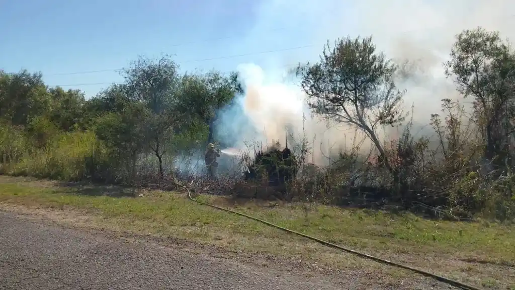 Detuvieron a un hombre en Ceibas acusado de provocar un incendio en la banquina de la Ruta 12
