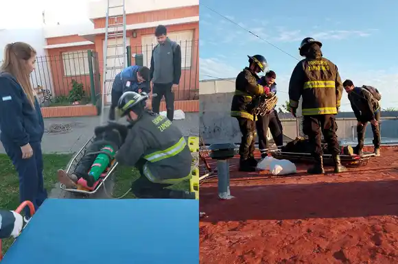 Un hombre cayó de una antena y quedó atrapado en el techo de una casa en Rafaela