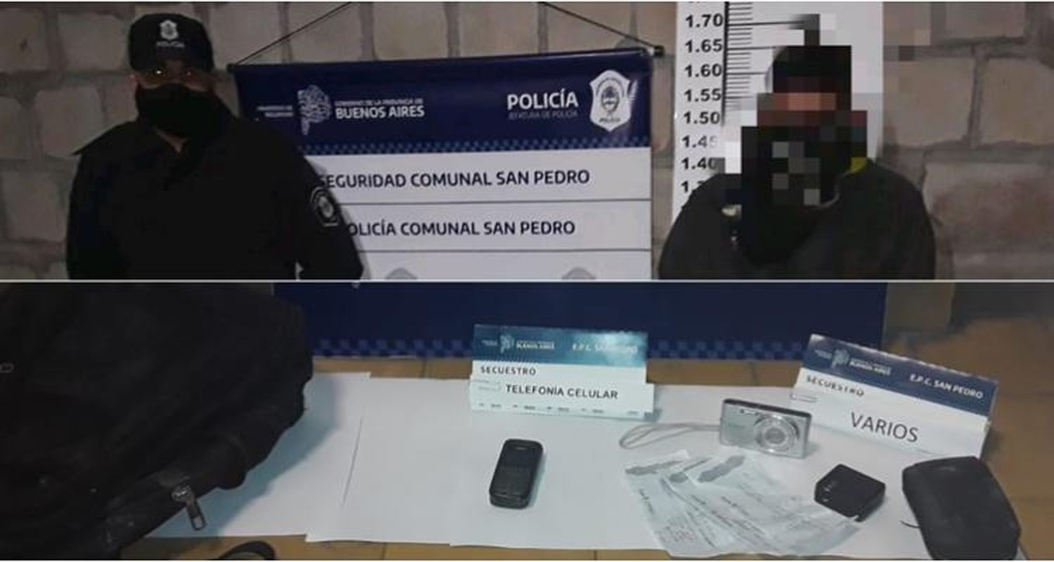 Delincuente intentó entrar a robar a un comercio, fue advertido por cámaras de seguridad y lo detuvieron mientras se fugaba