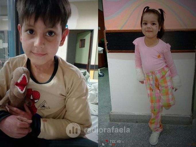 Oivia y Loan tras recibir el alta
