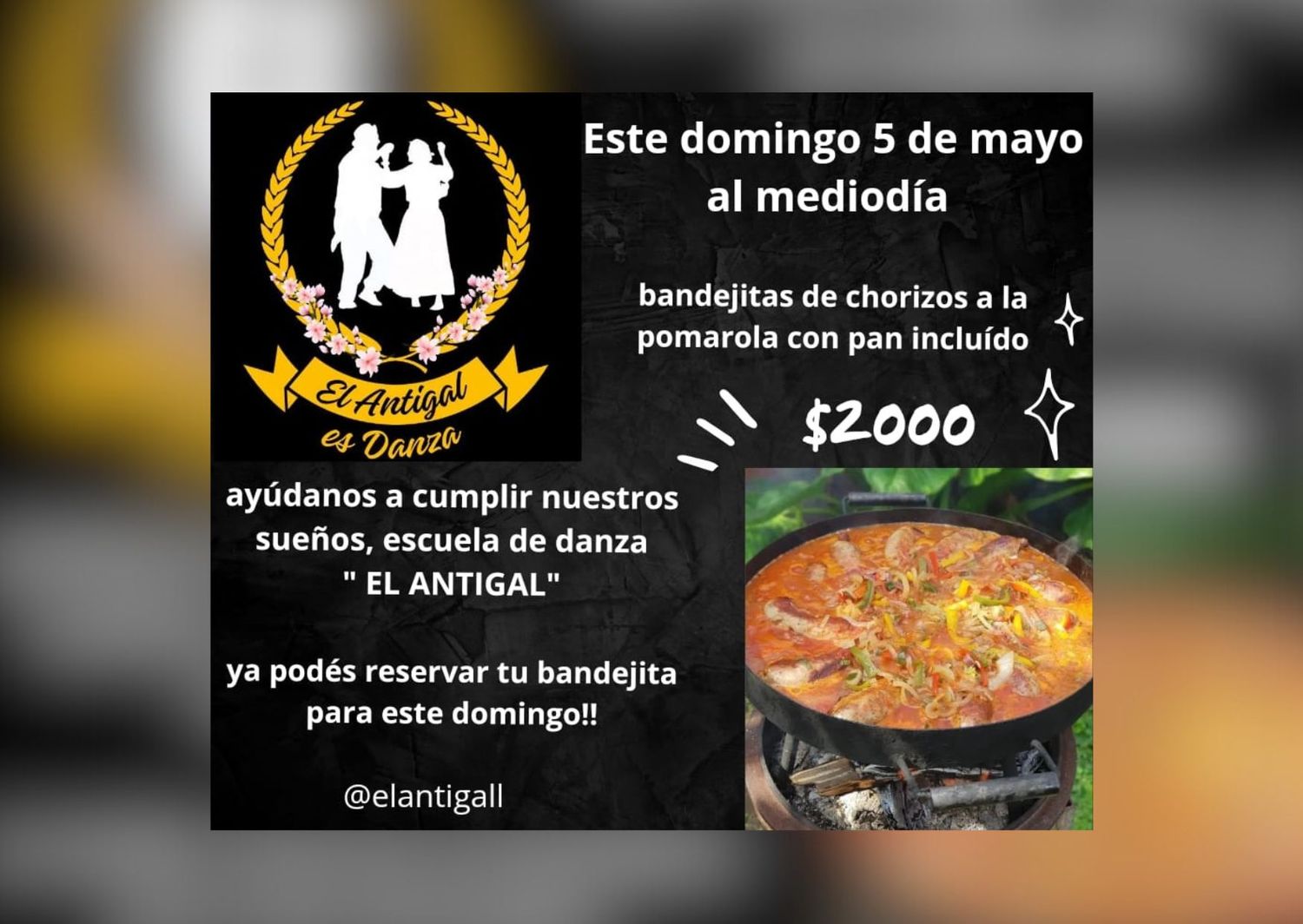 Venta de chorizos a la pomarola a beneficio de El Antigal