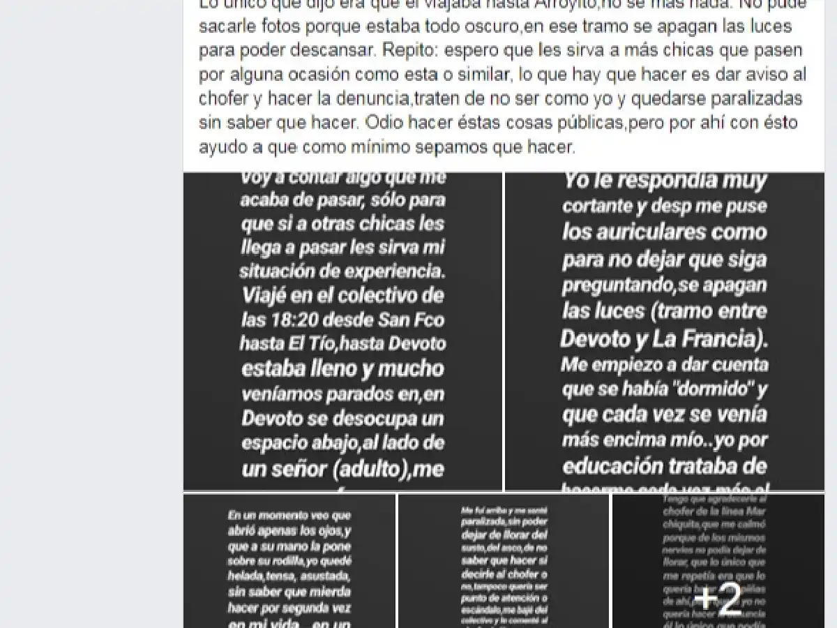 Denuncian por redes sociales acoso en un colectivo