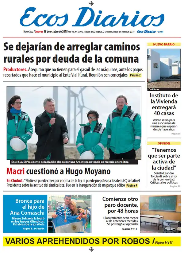Tapa del 18 de octubre de 2018