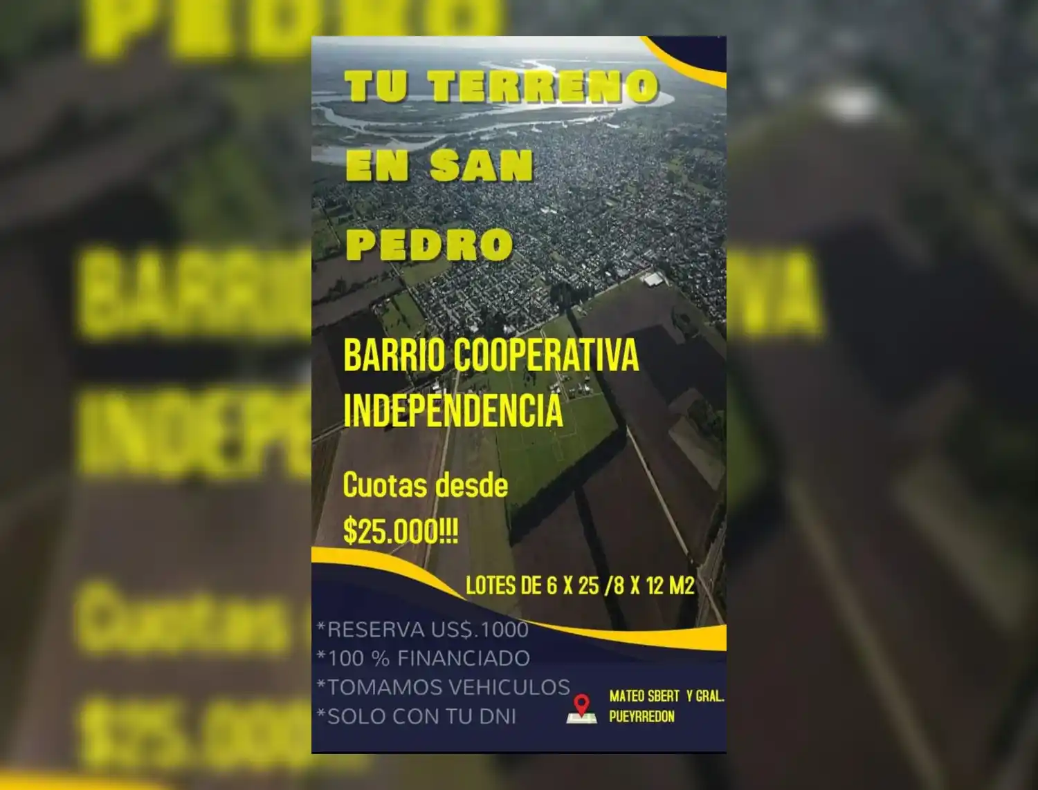 Advierten por venta de terrenos en Mateo Sbert y Pueyrredón: “Intentan engañar a las familias”