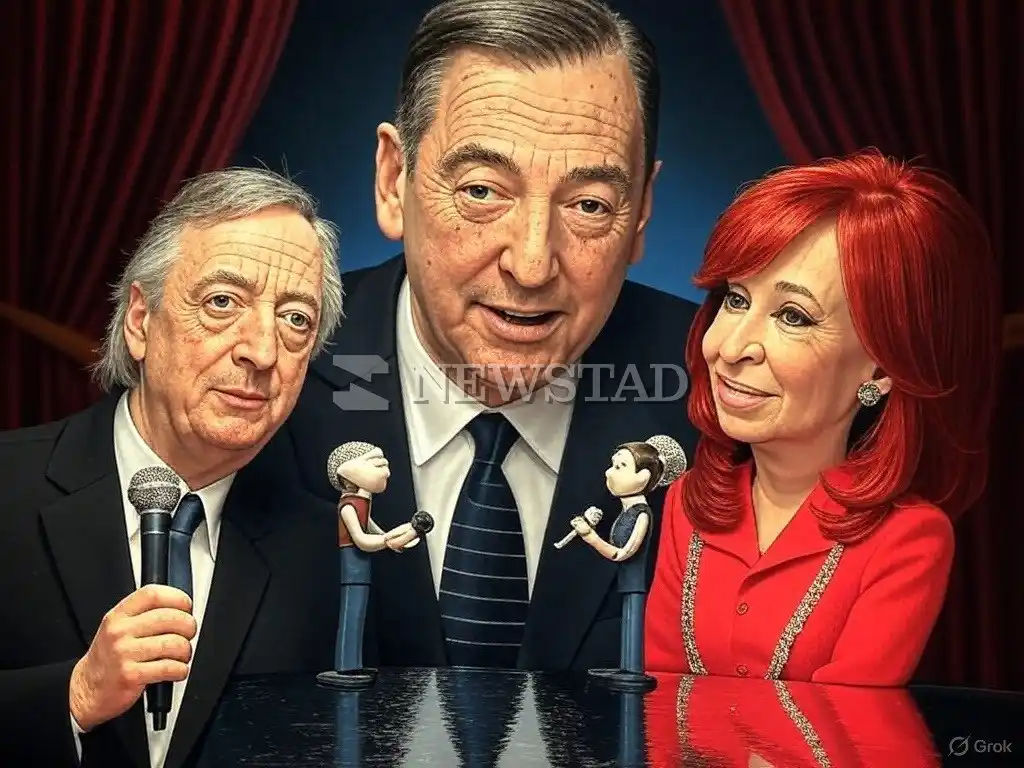 Titeres. El periodismo, el Peronismo y la tergiversación, en la mirada de Diego Recalde. Por grok.