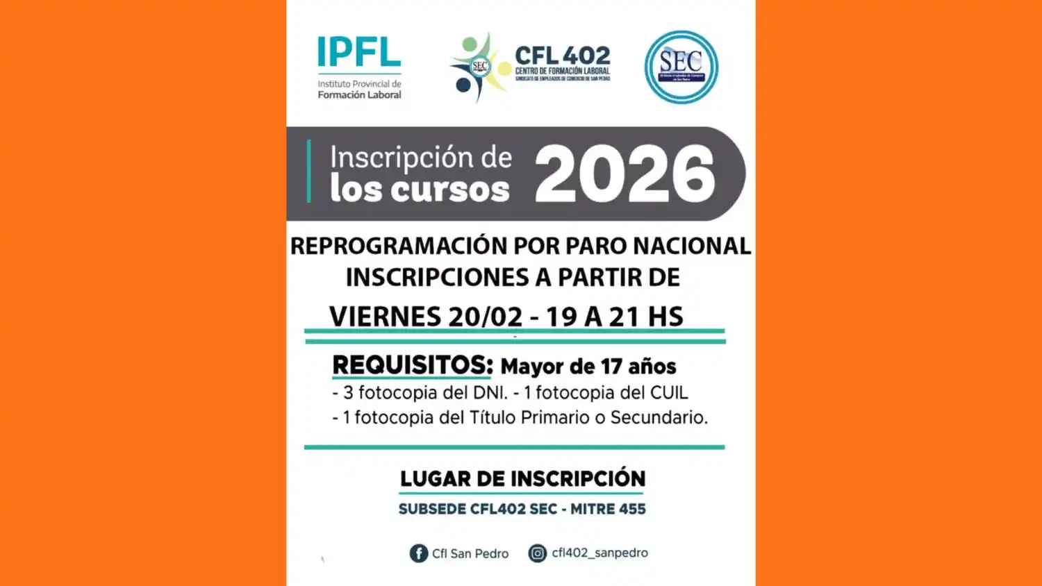 Centro Formación Profesional 402 cursos 2026