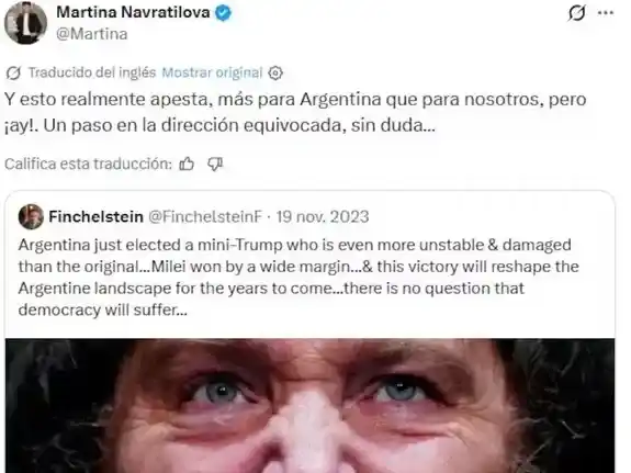 Posteo de Navratilova