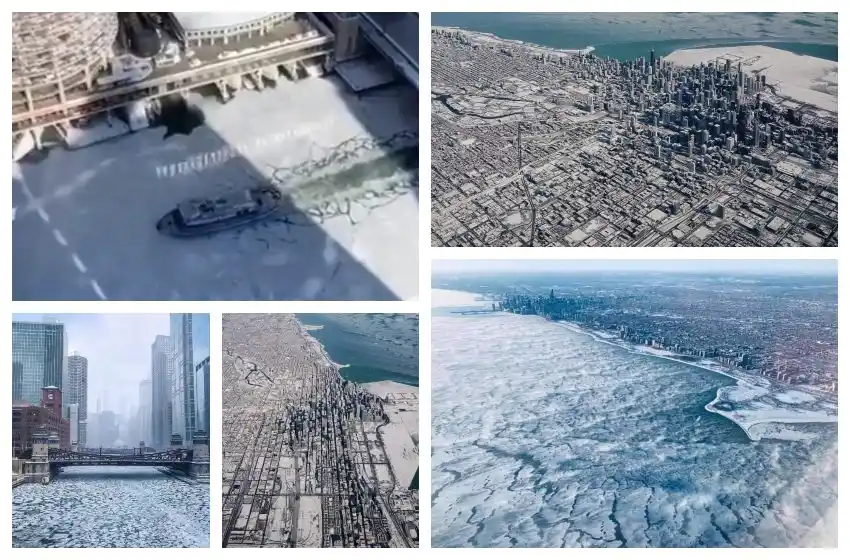Chicago, ciudad de hielo: las impresionantes consecuencias de la ola polar en Estados Unidos