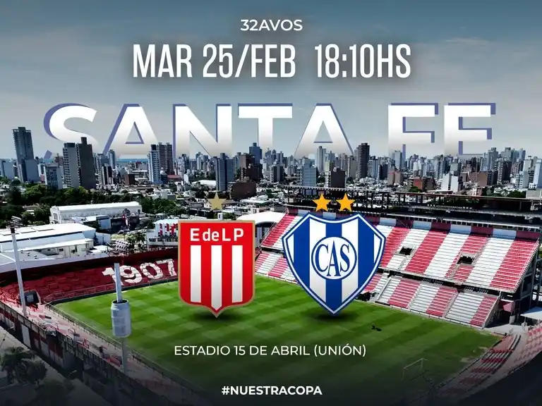 El "15 de Abril" recibe el duelo entre Estudiantes LP y Sarmiento de La Banda Foto: Copa Argentina