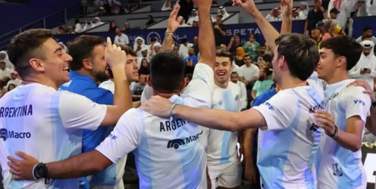 El festejo del campeón del mundo de pádel.