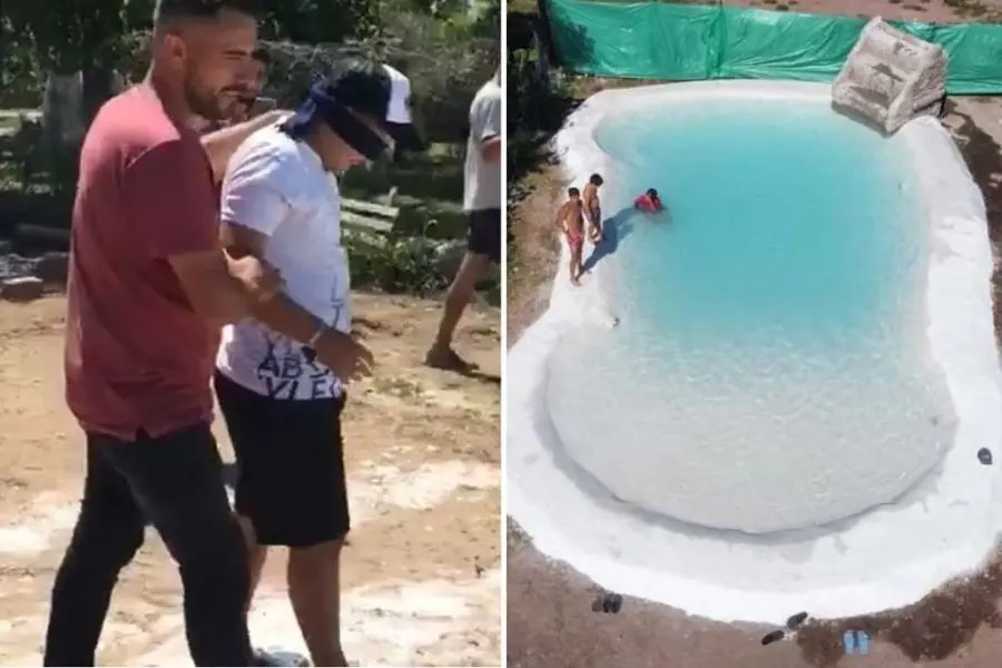 Sorpresa para Francisco Benítez: la increíble piscina playa que le regalaron para su casa