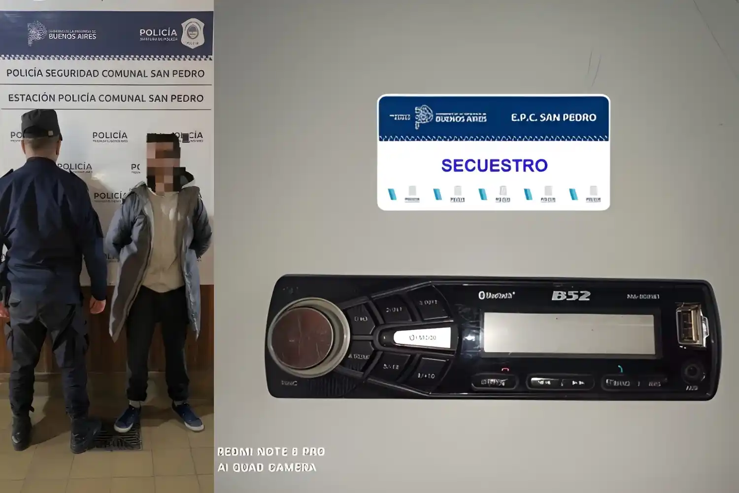 El aprehendido fue trasladado a la Comisaría.