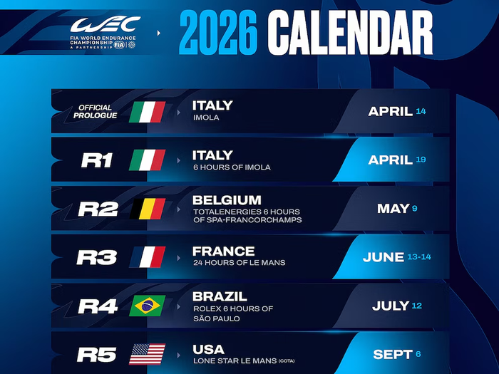 Calendario del WEC 2026