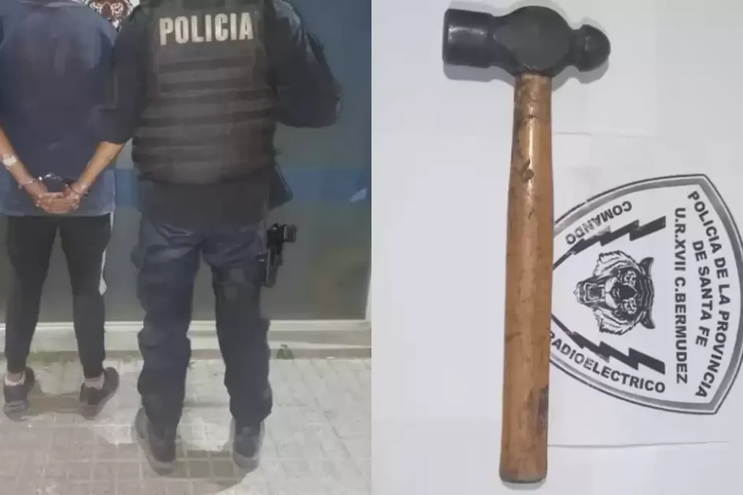 Con un martillo, una cadena y una linga, agarraron a un menor sospechoso