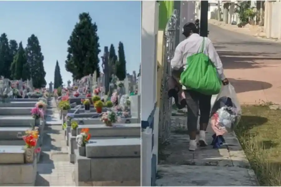 Visitó al papá en el cementerio y se encontró algo insólito en la tumba: "Estaban cuidando…"