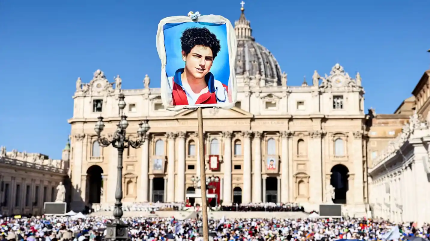 El papa León XIV declaró santo a Carlos Acutis. (Foto: Reuters)