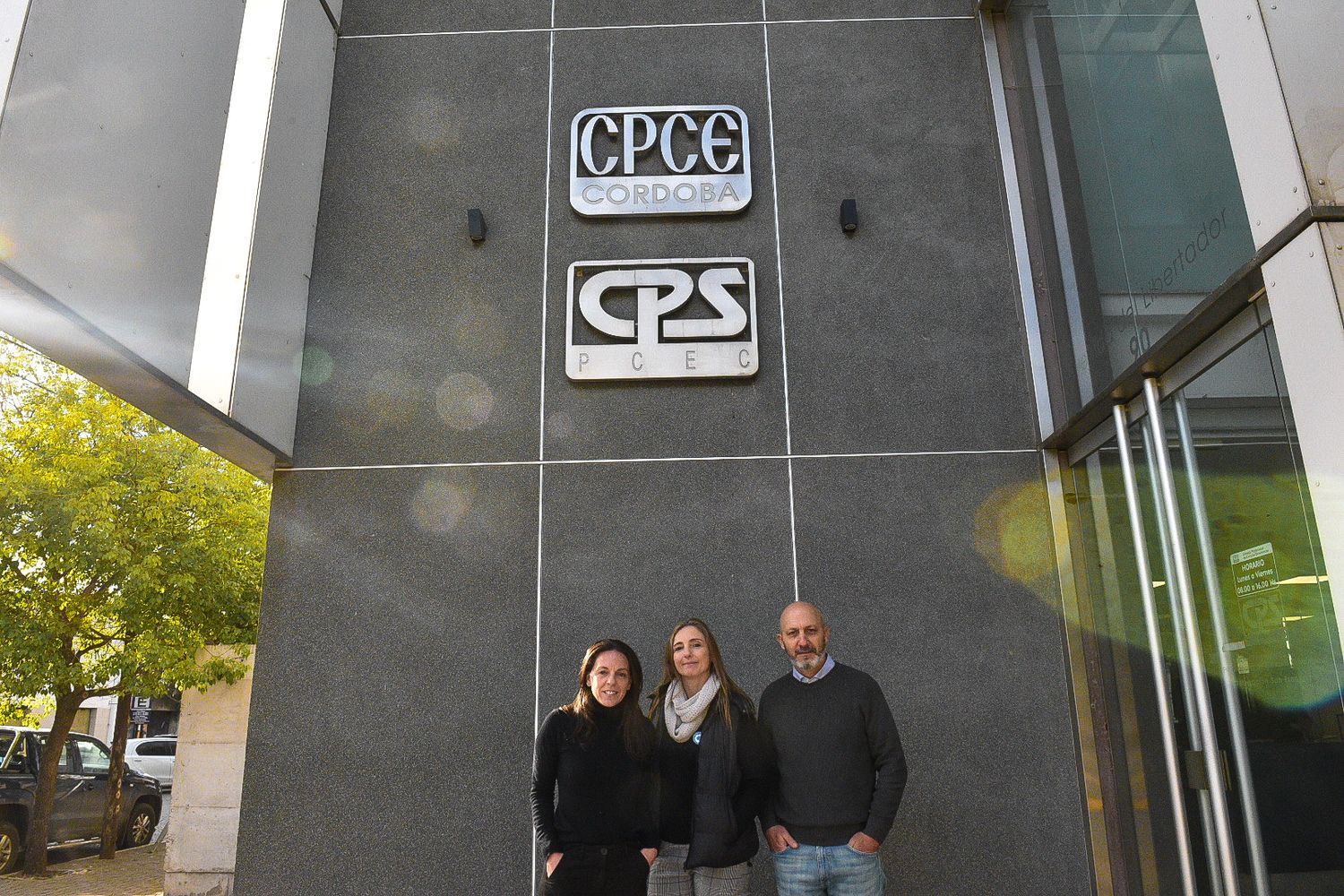 Integrantes del CPCE: Alfonsina Martelotto, Natalia Sapei y Juan Cruz Sainz.