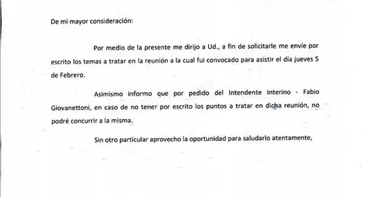 Carlos García no fue al Concejo porque Giovanettoni no lo autorizó