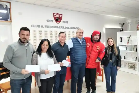 El senador Alcides Calvo visitó el Club Ferrocarril Oeste del Estado: "sabemos el esfuerzo que realizan las instituciones"