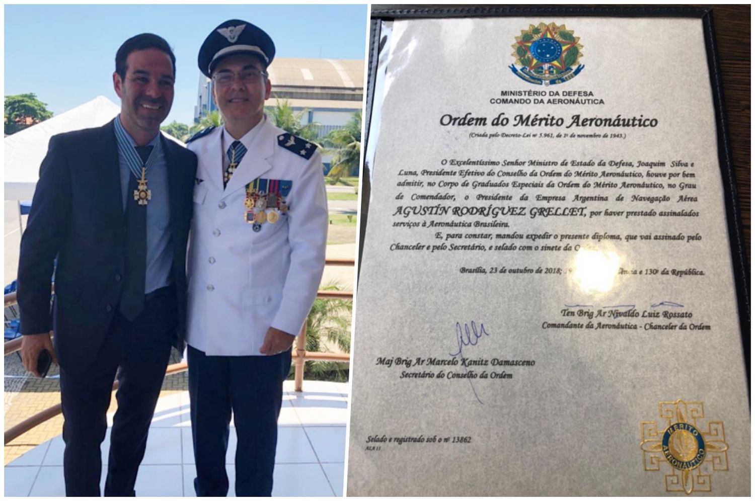Entregaron en Brasil una importante distinción a Agustín Rodriguez Grellet