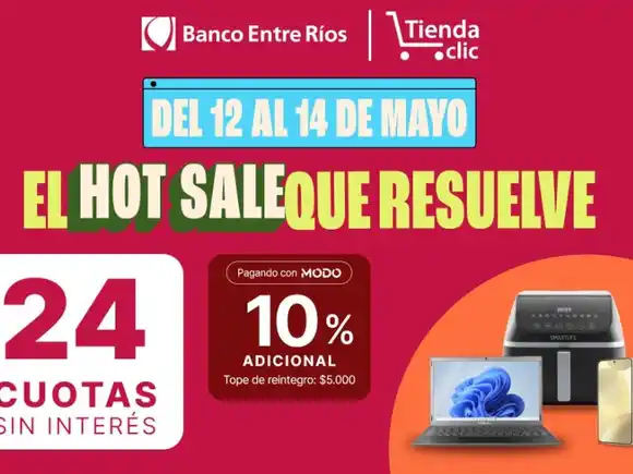 Banco Entre Ríos y Tienda Clic ofrecen ¡hasta 24 cuotas sin interés! en la tienda